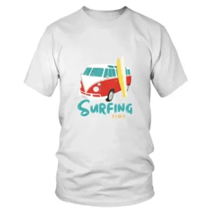 Surfing Time with Van and Two Skateboards T-shirt