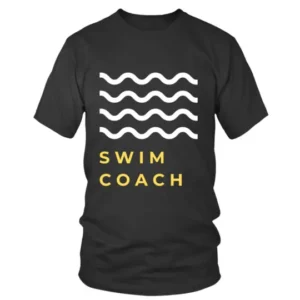 Swim Coach with Waves Graphics T-shirt