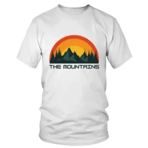 The Mountains Sunset Painting Style Print T-shirt