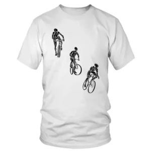 Three Men on Cycle in Black T-shirt