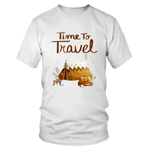 Time To Travel with Brown Colored Camp T-shirt