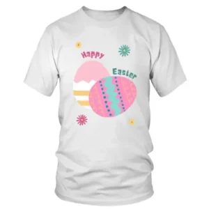 Two Painted Eggs with Happy Easter T-shirt