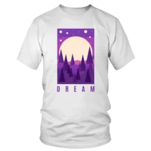 Very Large Moon with Trees and Dream Written T-shirt