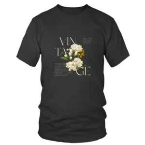 Vintage with White Flower T-shirt