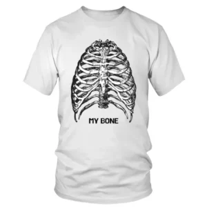 White And Black Skeleton Bone Rib Cage My Bone Halloween T-shirt