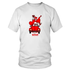 Xoxo Red Car Santa with Gifts T-shirt