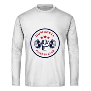 Dumbell Fitness Club in a Round Long Sleeves Shirt