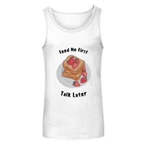 Feed Me First Talk Latern With Bread and Strawberries Unisex Tank Top