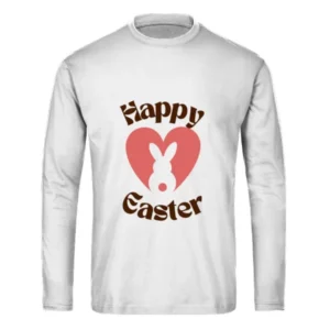 Happy Easter Rabbit and Heart Long Sleeves Shirt