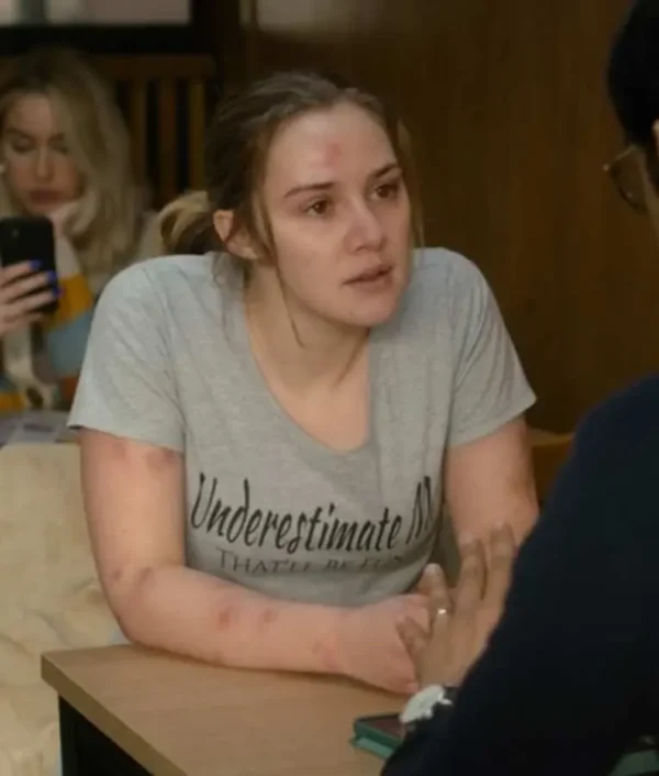 Mollie Winnard TV Series Happy Valley Joanna Hepworth Underestimate Me That’ll Be Fun Grey T shirt